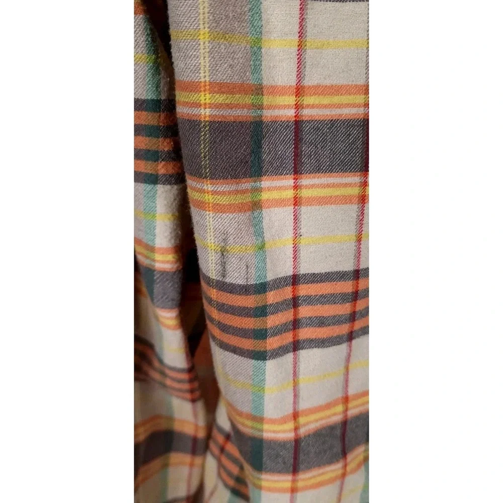 True Religion Shirt Men‎ Tag Size 2XL Fits Large Beige Plaid Pearl Snap